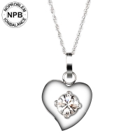D028 Health Heart Shape Crystal Pendant Necklace (lady)-D028
