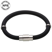 P094 Health Negative Ions Silicone Silver Nano bracelet (Plus)(unisex)-P094
