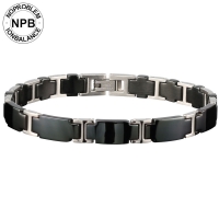 P065 Magnetic Choker Beads Charm Metal Bracelet (man)-P065