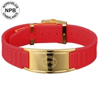 P035G Far Infrared Power Hologram Gold Metal Bracelet (man)-P035G