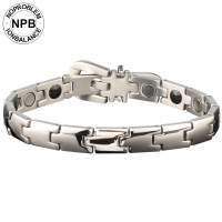 P020 Silver Metal Bio Health Benefits Metallic Bracelet (unisex)-P020