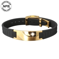 D008 Health Gold Spring Clasp Power Hologram Bracelet (unisex)-D008